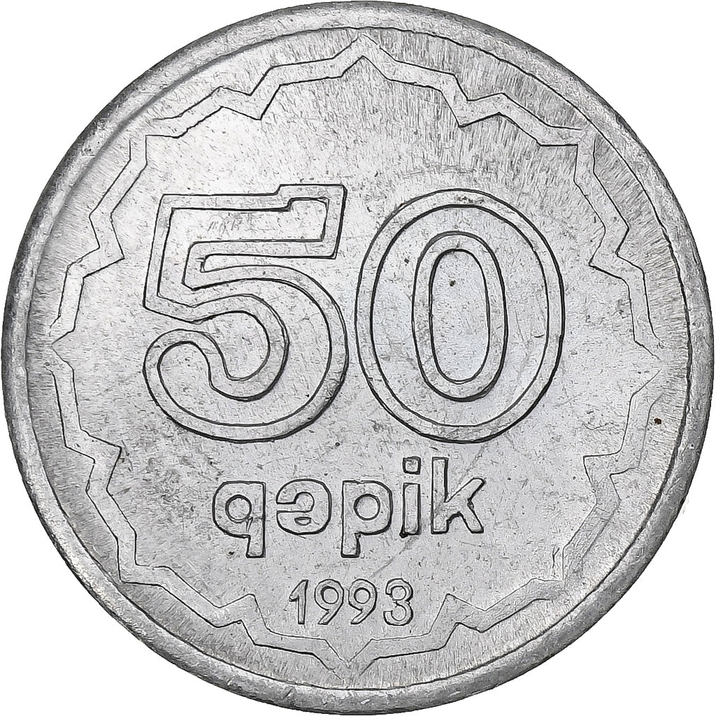Azerbaijan, 50 Qapik, 1993, Aluminum, AU(50-53), KM:4a