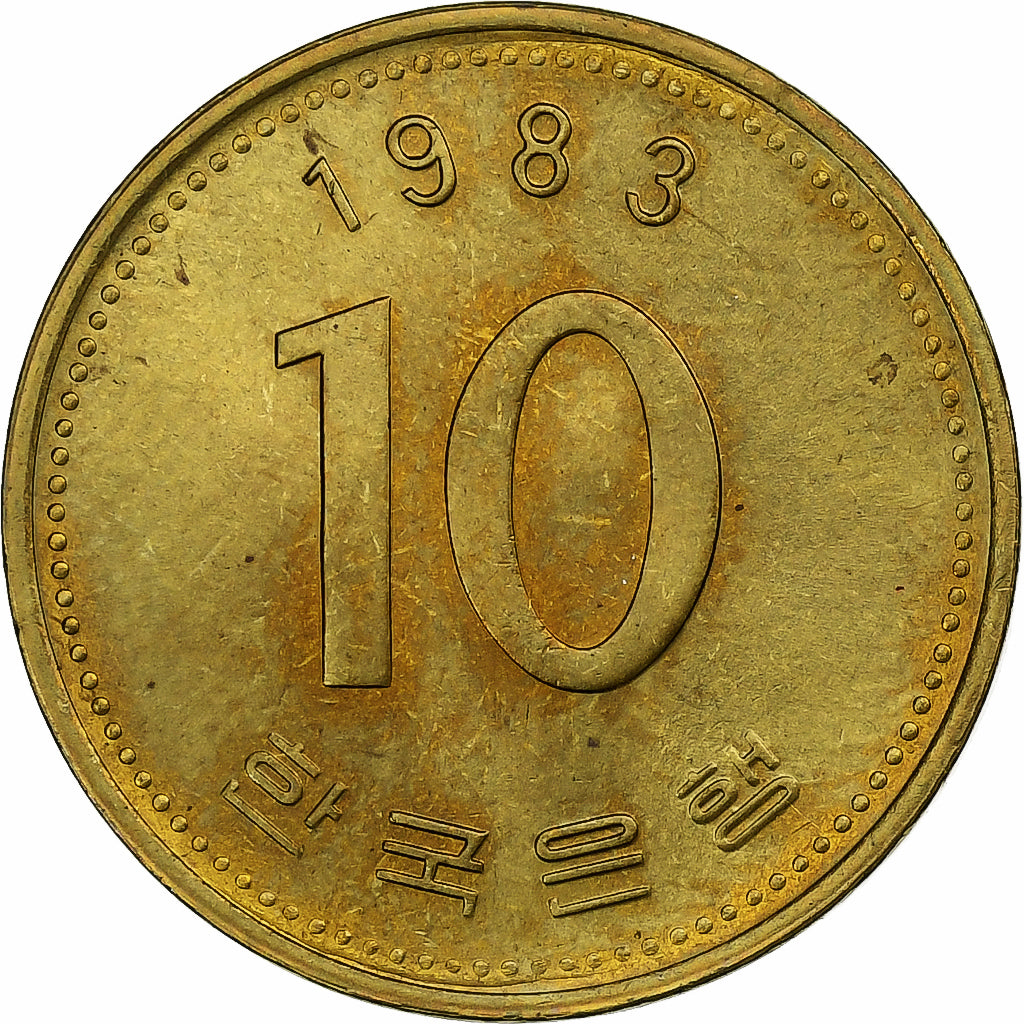 KOREA-SOUTH, 10 Won, 1983, Brass, AU(55-58), KM:33.1