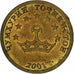 Tagikistan, 25 Drams, 2001, St. Petersburg, Acciaio ricoperto in ottone, BB+