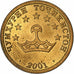Tajiquistão, 10 Drams, 2001, St. Petersburg, Aço Revestido a Latão