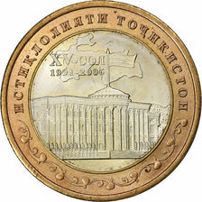 Tayikistán, 5 Somoni, 2006, St. Petersburg, Bimetálico, EBC, KM:15