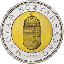 Hungary, 100 Forint, 2001, Budapest, Bi-Metallic, MS(63), KM:721