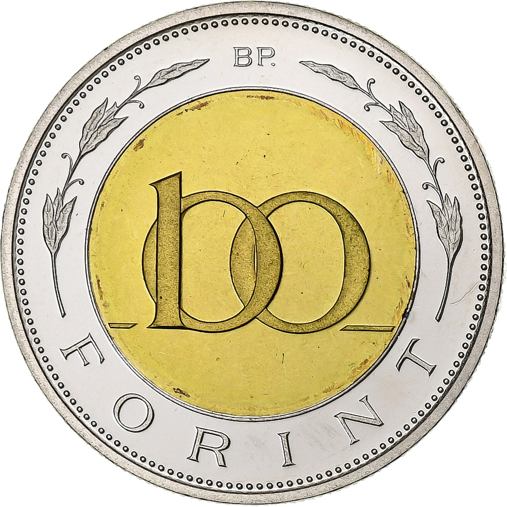 Hungary, 100 Forint, 2001, Budapest, Bi-Metallic, MS(63), KM:721