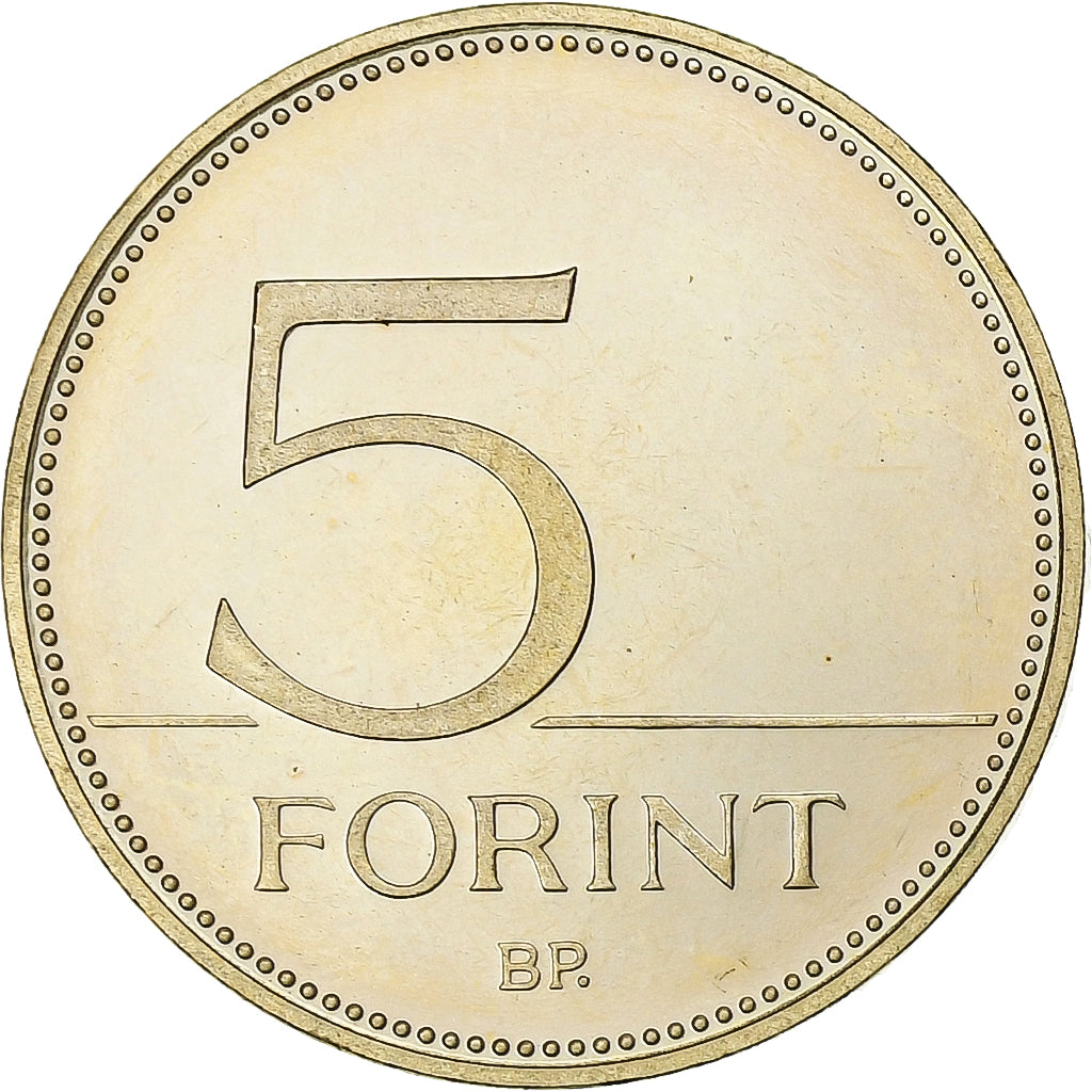 Ungheria, 5 Forint, 2001, Budapest, Nichel-ottone, SPL, KM:694