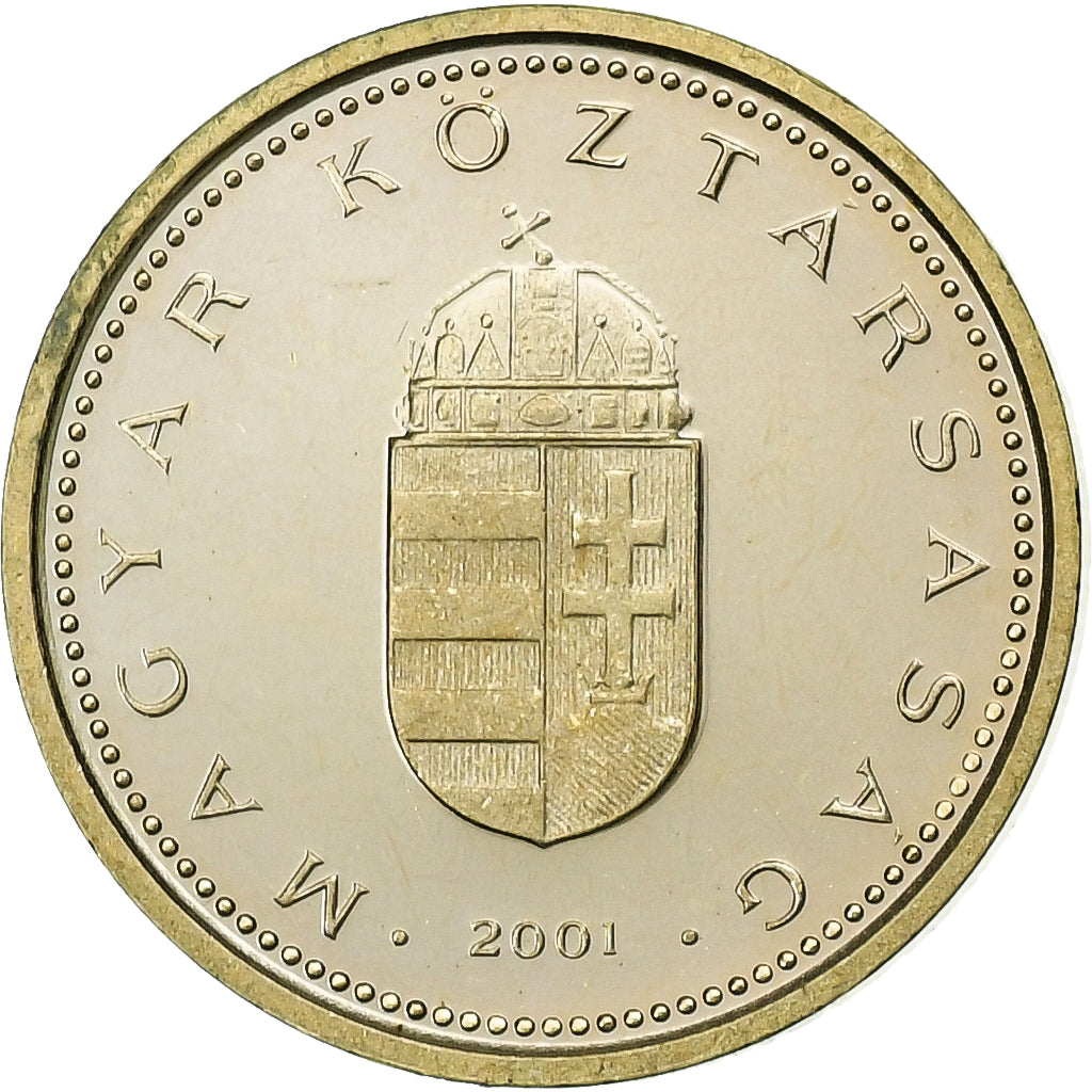 Hongarije, Forint, 2001, Budapest, Nickel-brass, UNC-, KM:692