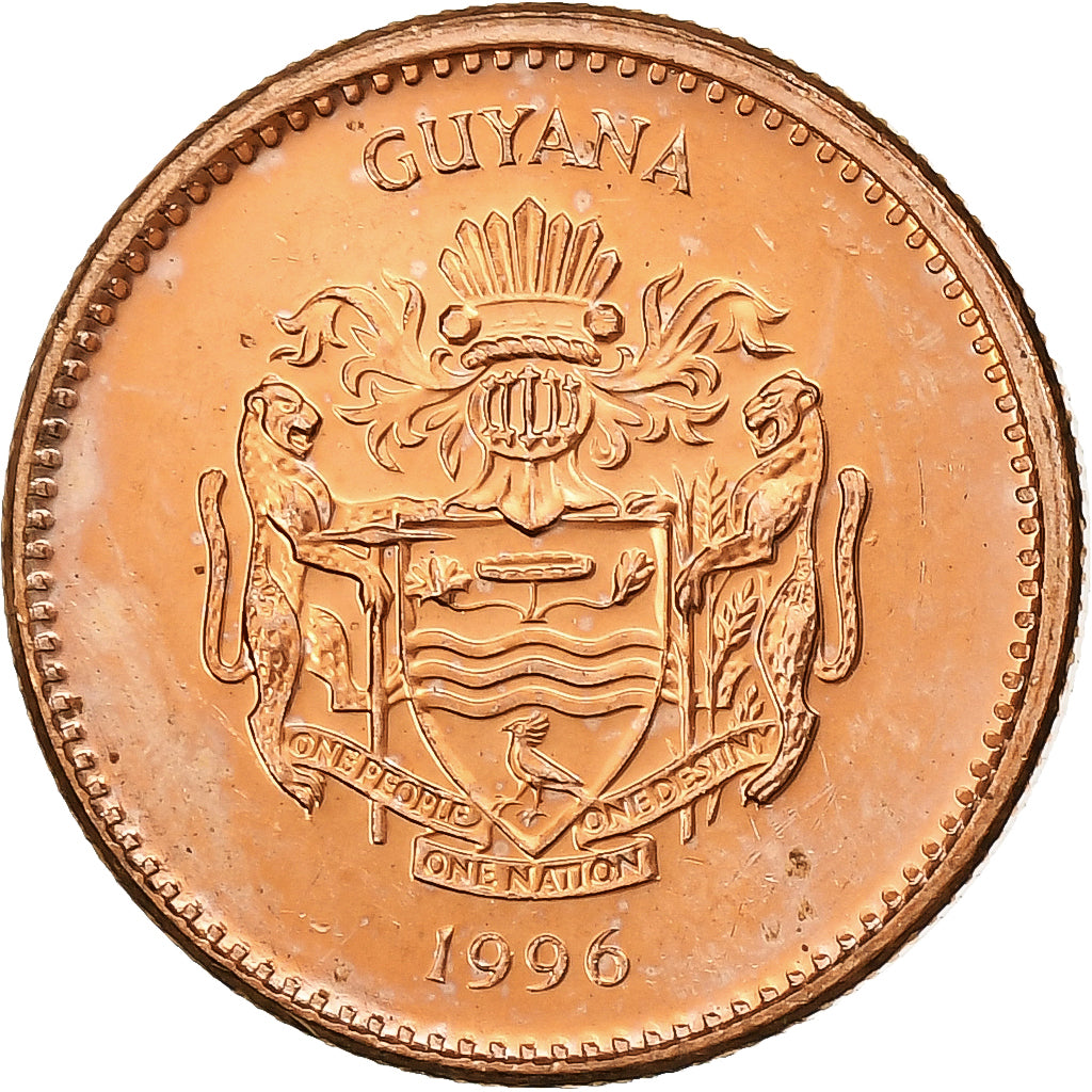 Gujana, Dollar, 2005, Royal Mint, Miedź platerowana stalą, AU(55-58), KM:50