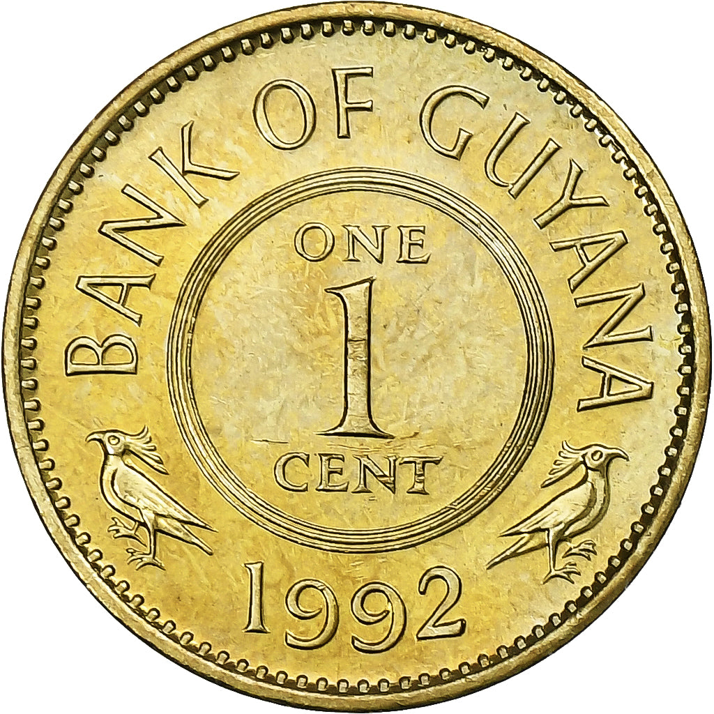 Guyana, Cent, 1992, Nickel-brass, AU(55-58), KM:31