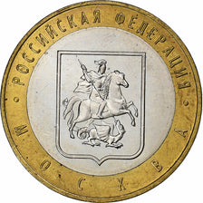 Russia, 10 Roubles, 2005, Moscow, Bi-Metallic, AU(55-58), KM:886