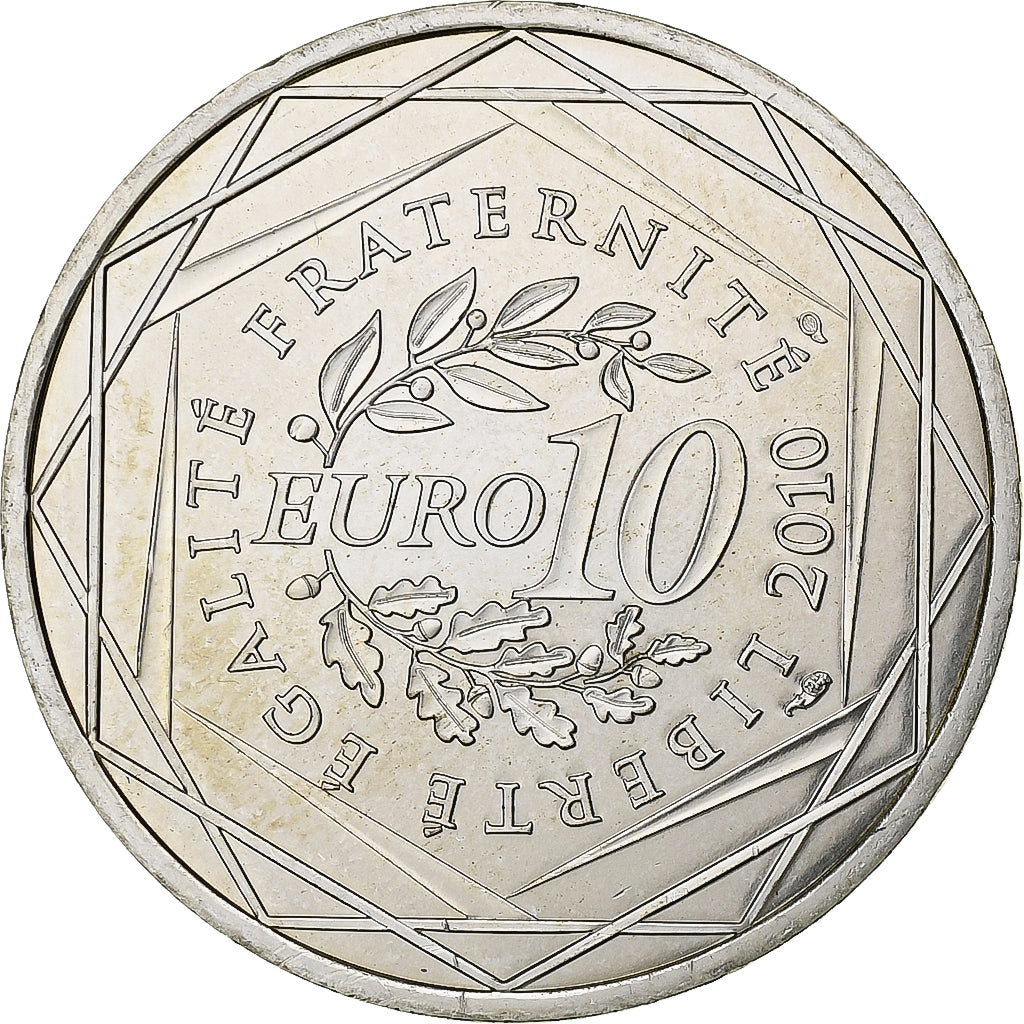 France, 10 Euro, Euros des régions, 2010, Paris, Argent, SUP+, KM:1648