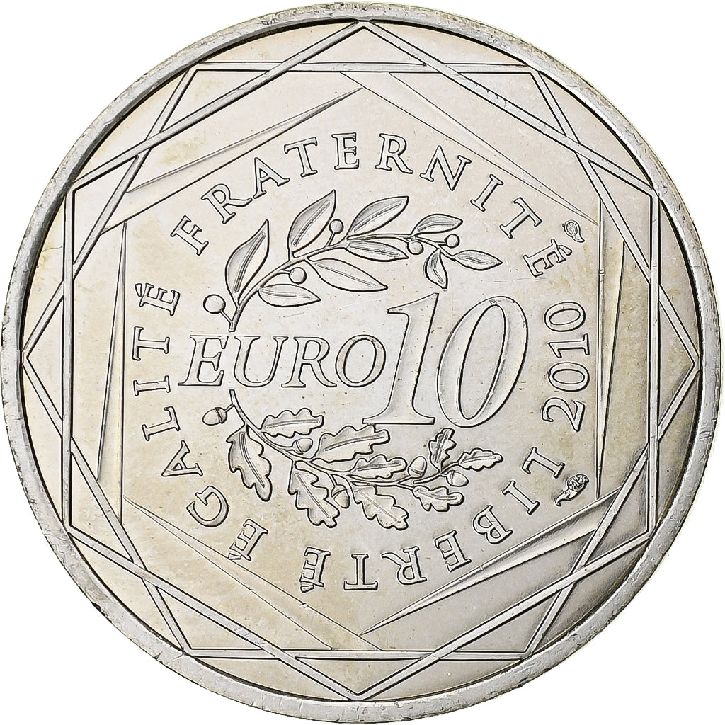 Francja, 10 Euro, Euros des régions, 2010, Paris, Srebro, AU(55-58), KM:1648
