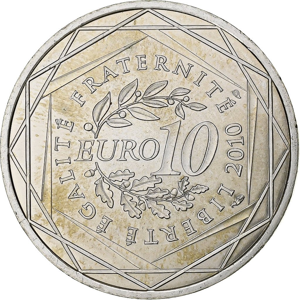 Francja, 10 Euro, Euros des régions, 2010, Paris, Srebro, AU(50-53), KM:1648