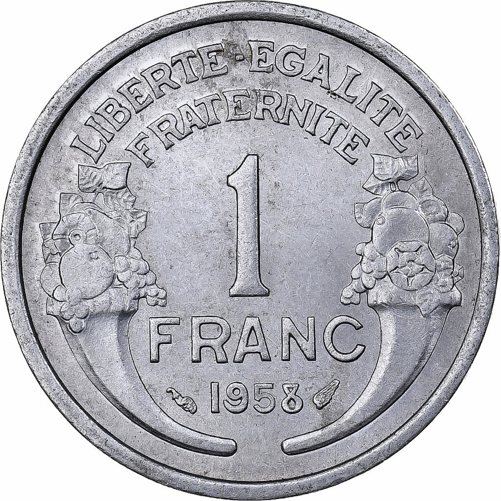 Francja, Franc, Morlon, 1958, Paris, Aluminium, AU(50-53), Gadoury:473b