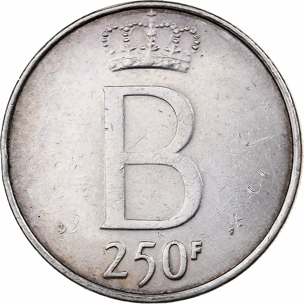 België, 250 Francs, 250 Frank, 1976, Zilver, ZF, KM:157.1