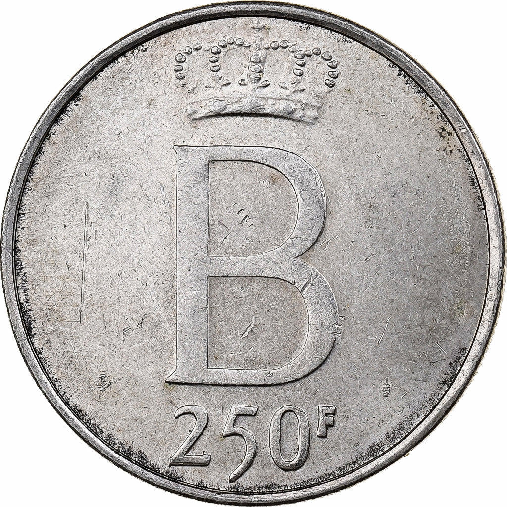 Bélgica, 250 Francs, 250 Frank, 1976, Plata, MBC, KM:157.1