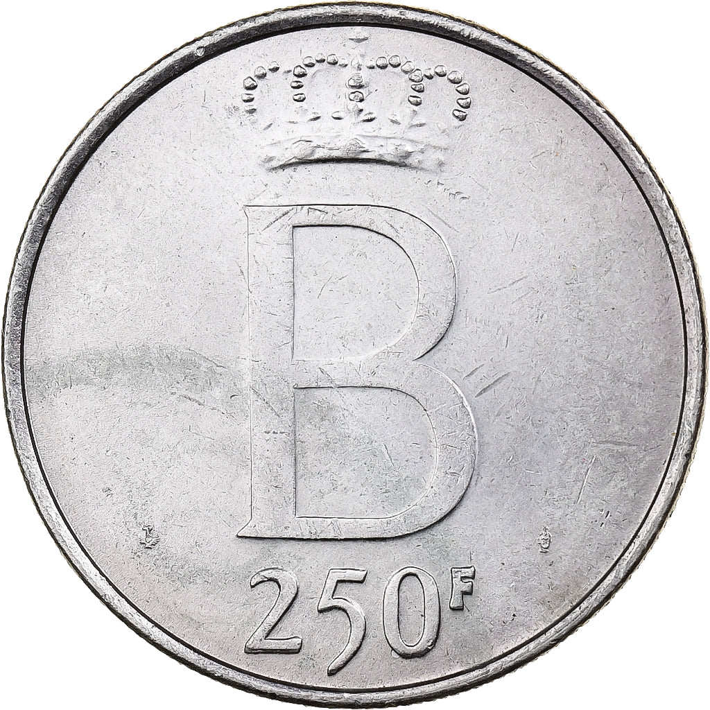 België, 250 Francs, 250 Frank, 1976, Brussels, Zilver, ZF+, KM:158.1