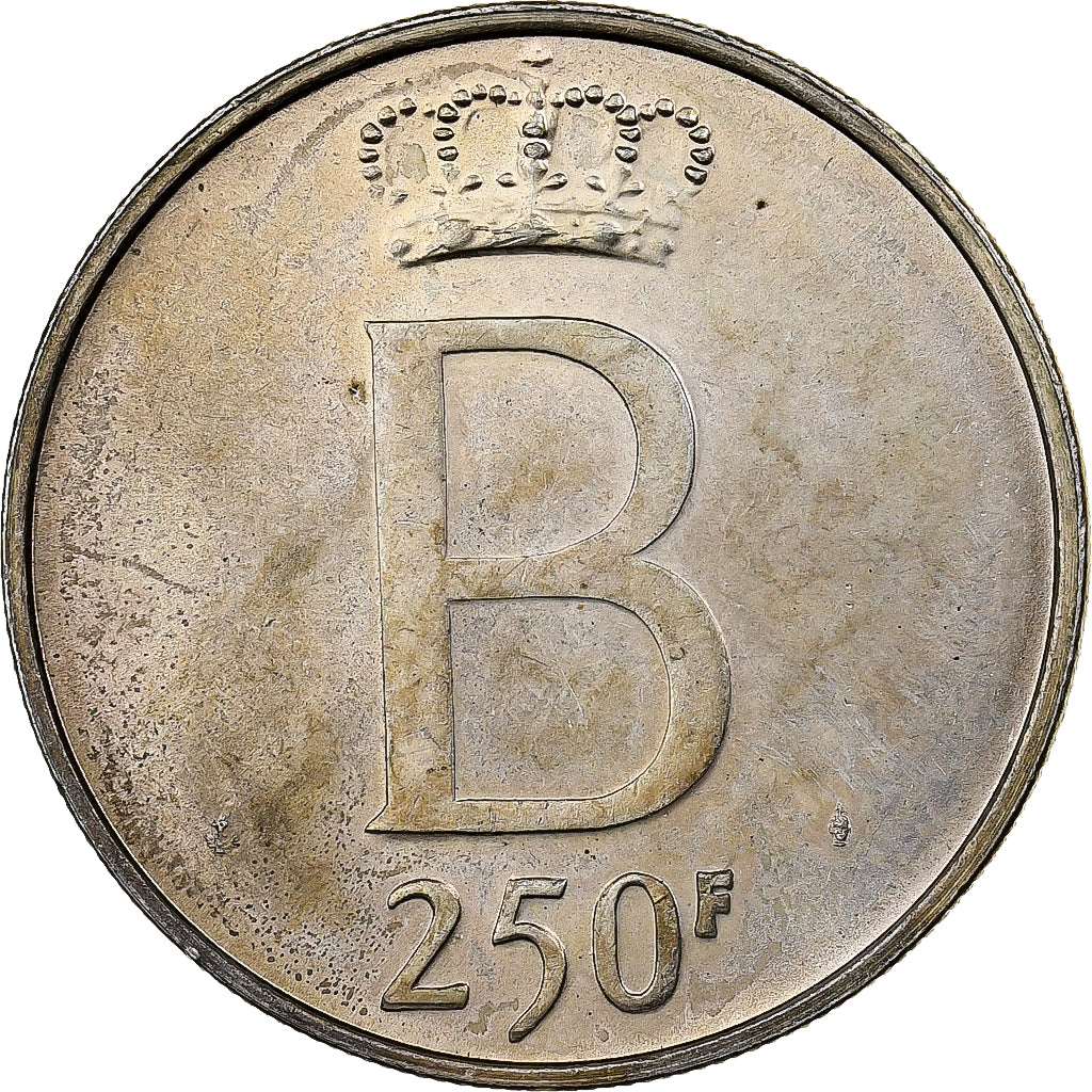 België, 250 Francs, 250 Frank, 1976, Brussels, Zilver, ZF, KM:158.1
