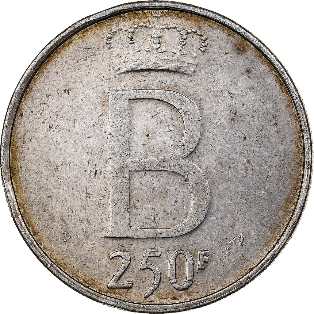 België, 250 Francs, 250 Frank, 1976, Brussels, Zilver, ZF+, KM:158.1