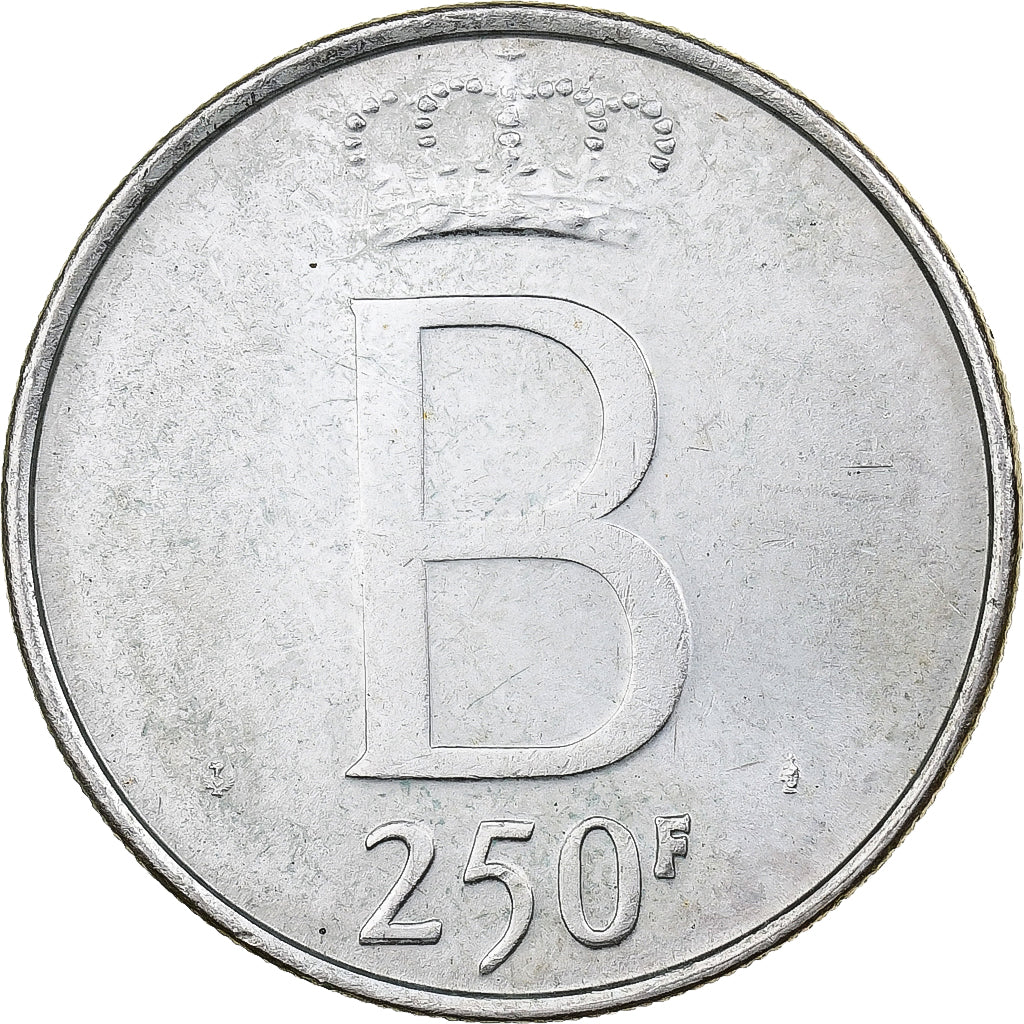 Bélgica, 250 Francs, 250 Frank, 1976, Brussels, Prata, EF(40-45), KM:158.1