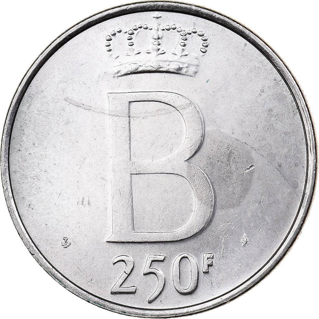 België, 250 Francs, 250 Frank, 1976, Zilver, ZF+, KM:157.1