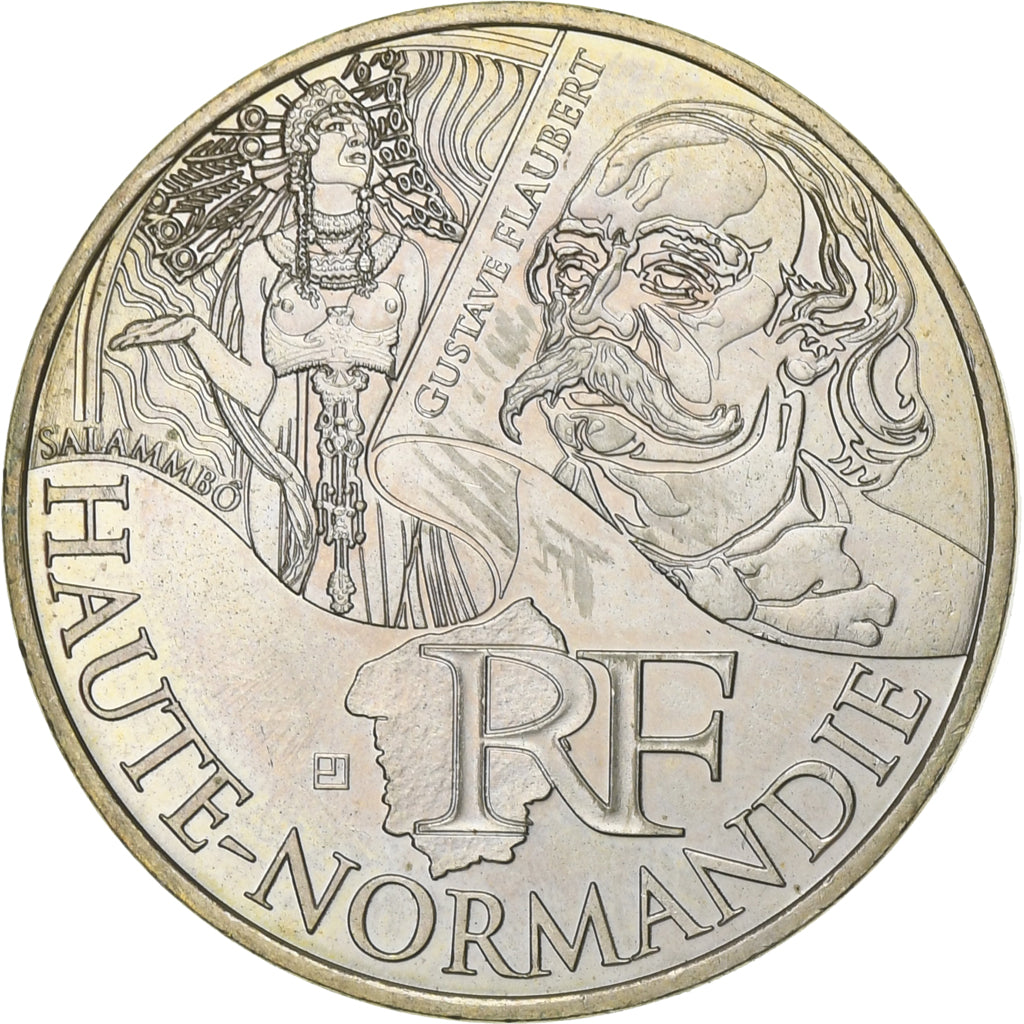 France, 10 Euro, Haute-Normandie, 2012, Paris, Argent, TTB+, Gadoury:EU514