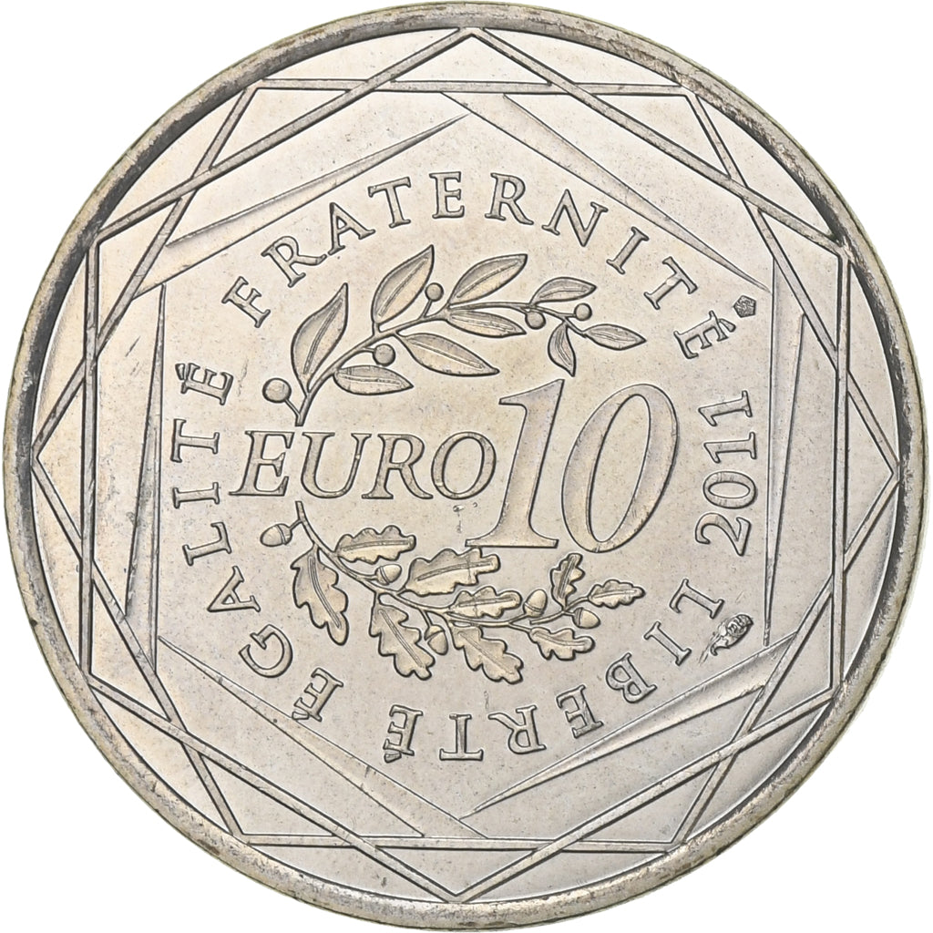 Francja, 10 Euro, Haute-Normandie, 2011, Monnaie de Paris, Srebro, AU(55-58)