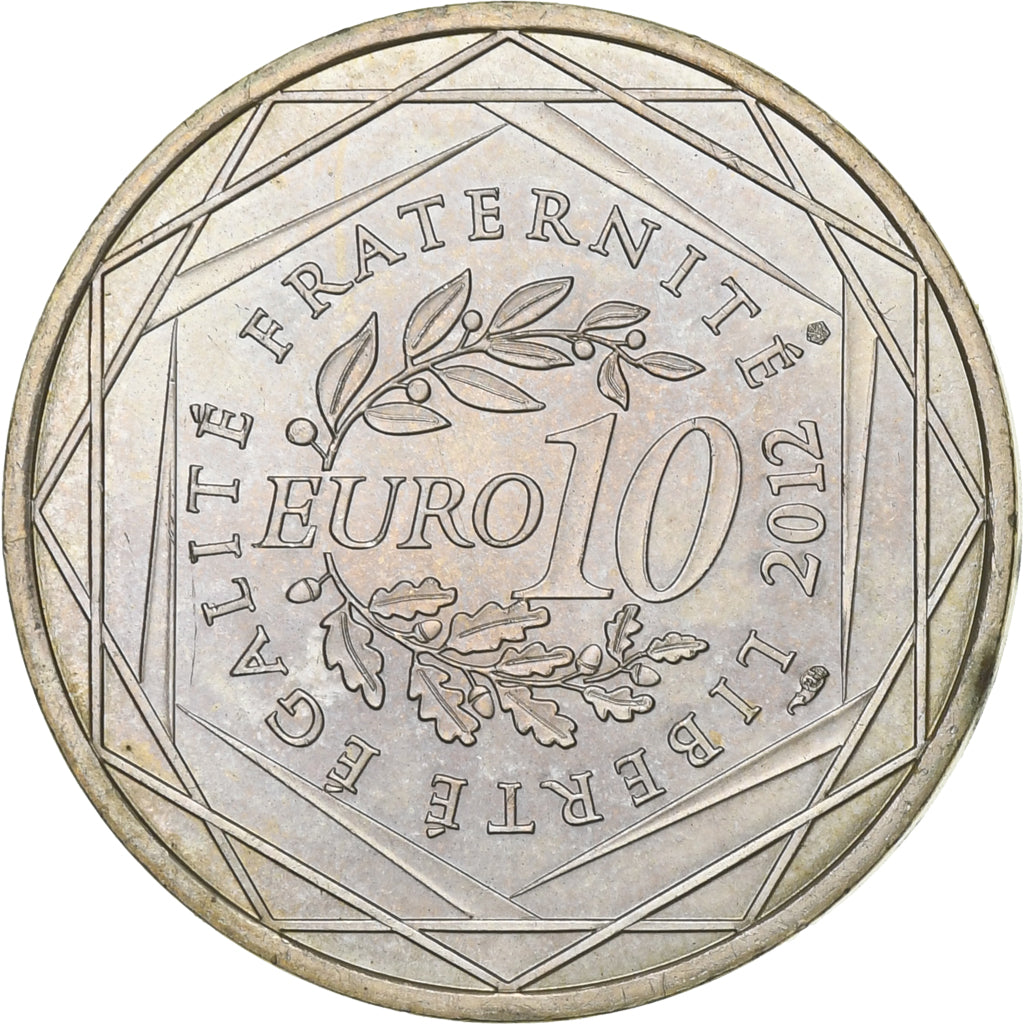 France, 10 Euro, Euros des régions, 2012, Paris, Silver, AU(55-58), KM:1742