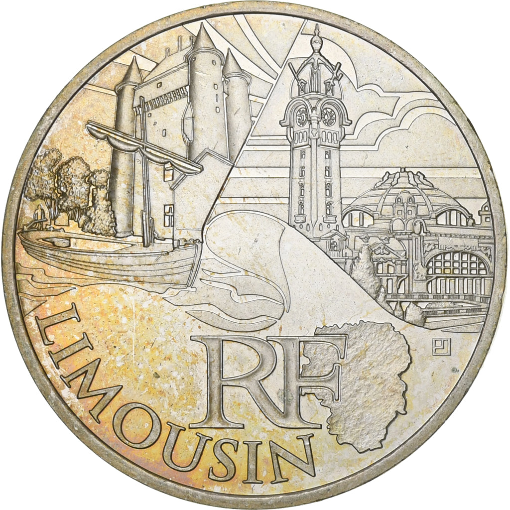 França, 10 Euro, Euros des régions, 2011, Prata, AU(55-58)