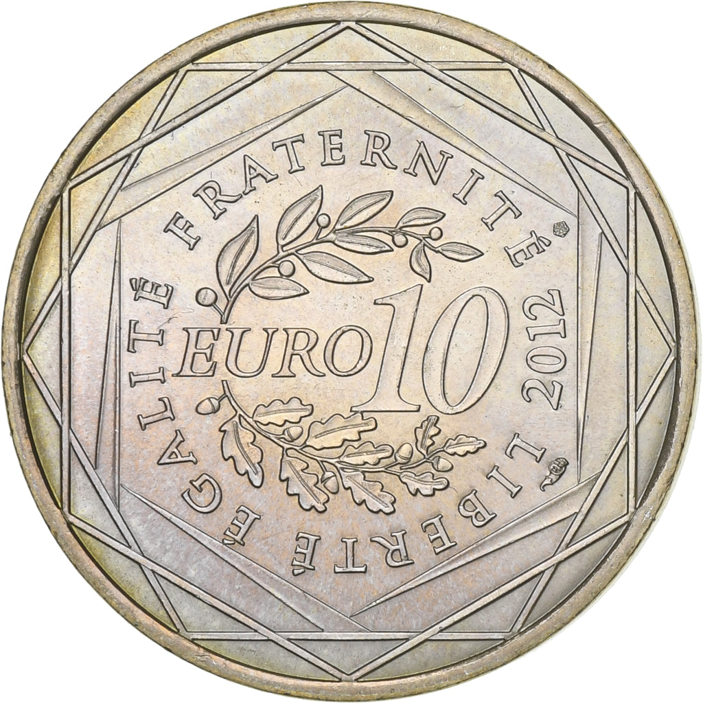 França, 10 Euro, Euros des régions, 2012, Prata, AU(55-58)