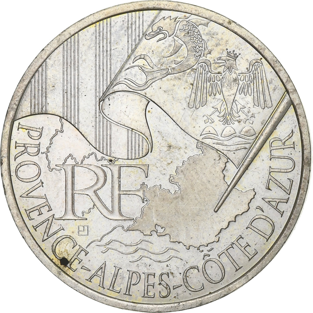 Francja, 10 Euro, Euros des régions, 2010, Paris, Srebro, AU(50-53), KM:1668