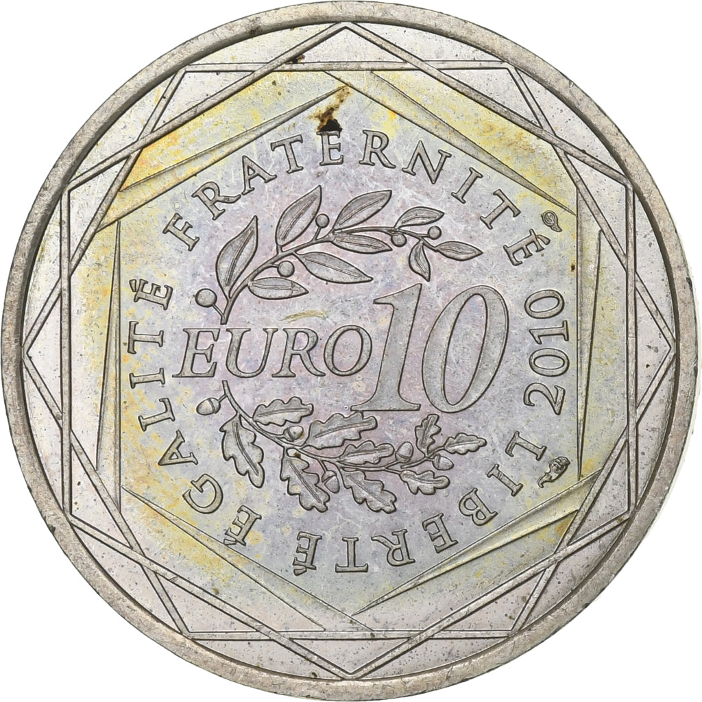 Francja, 10 Euro, Euros des régions, 2010, Paris, Srebro, AU(50-53), KM:1668