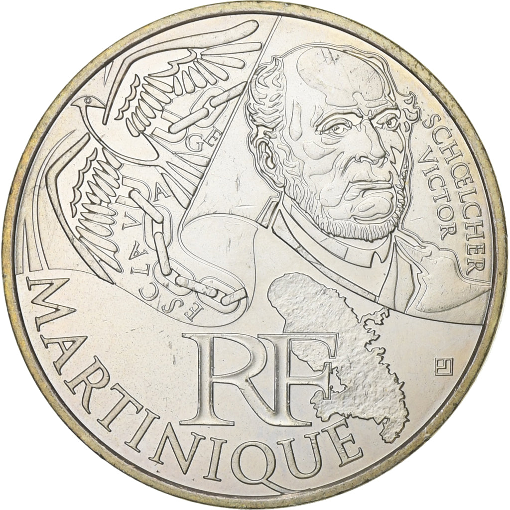 Francja, 10 Euro, Martinique, 2012, Paris, Srebro, AU(55-58), KM:1879