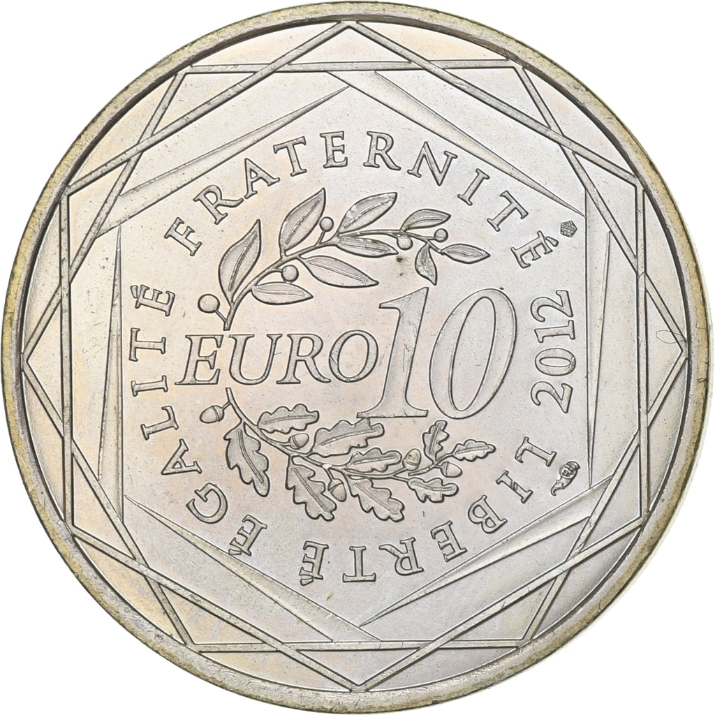 Francja, 10 Euro, Martinique, 2012, Paris, Srebro, AU(55-58), KM:1879
