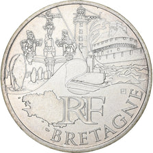 Francia, 10 Euro, Euros des régions, Bretagne, 2011, Plata, EBC