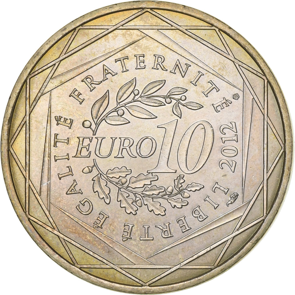 França, 10 Euro, 2012, Paris, Prata, AU(55-58), Gadoury:EU514, KM:1877