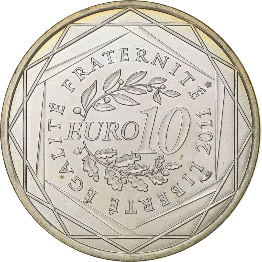 France, 10 Euro, 2011, Paris, Silver, AU(55-58), KM:1740