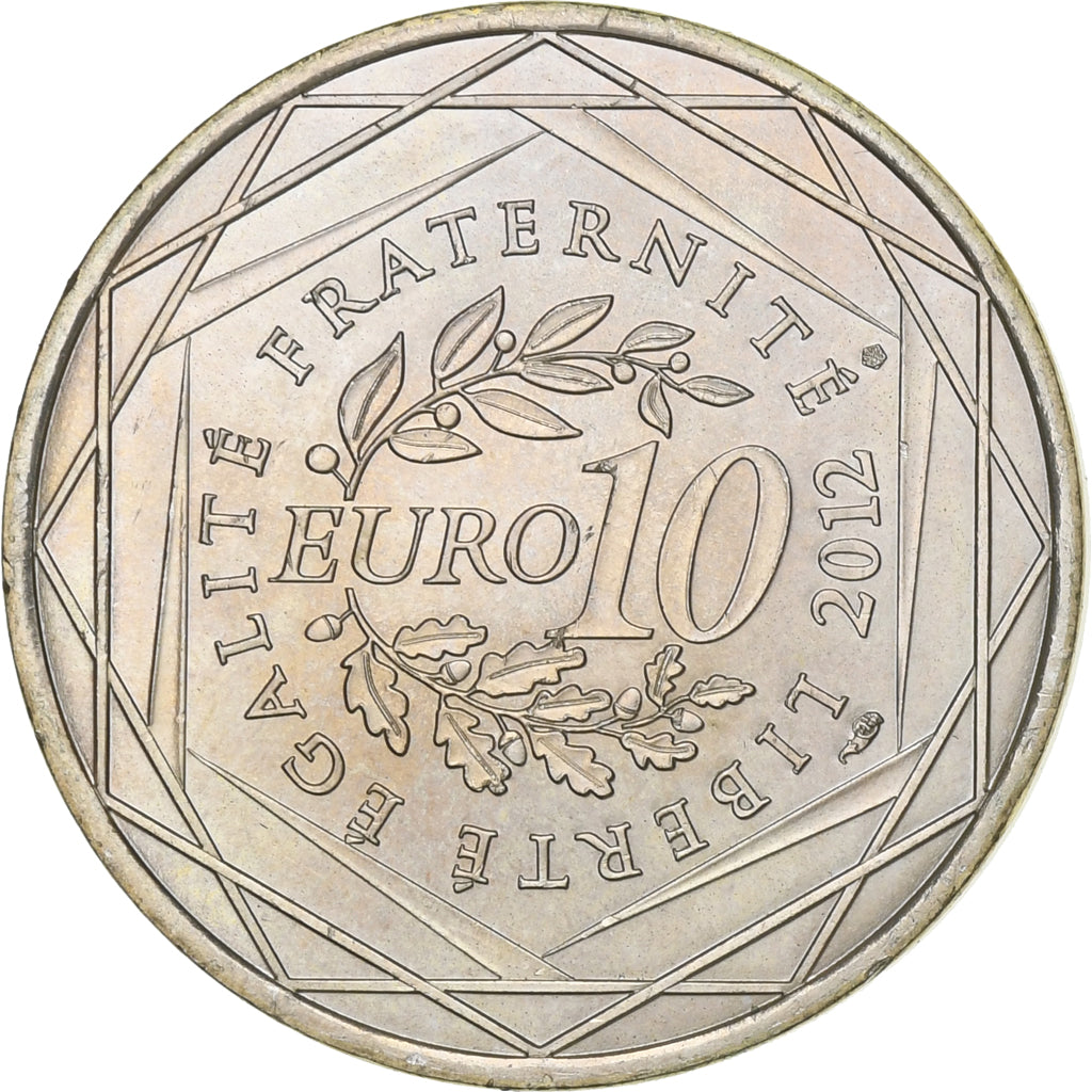 Francja, 10 Euro, 2012, Paris, Srebro, AU(55-58), Gadoury:EU514, KM:1885