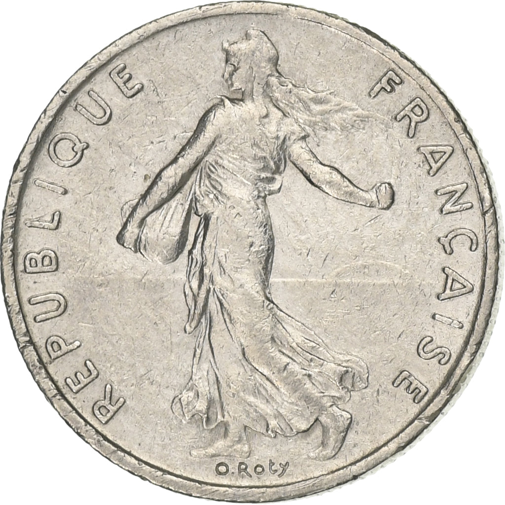Frankreich, 1/2 Franc, Semeuse, 1975, Paris, Nickel, SS+, Gadoury:429, KM:931.1