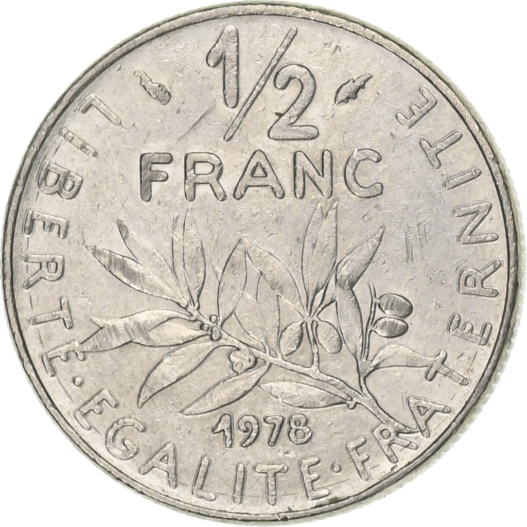 Frankreich, 1/2 Franc, Semeuse, 1978, Paris, Nickel, VZ, Gadoury:429, KM:931.1