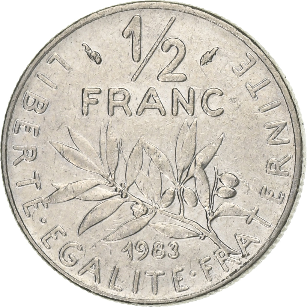 Frankreich, 1/2 Franc, Semeuse, 1983, Paris, Nickel, VZ, Gadoury:429, KM:931.1