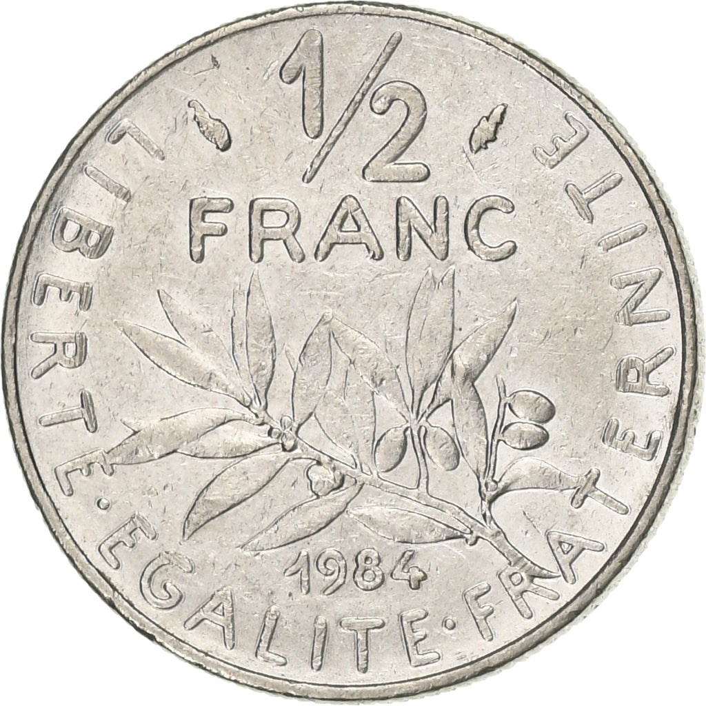 Frankreich, 1/2 Franc, Semeuse, 1984, Paris, Nickel, VZ, Gadoury:429, KM:931.1