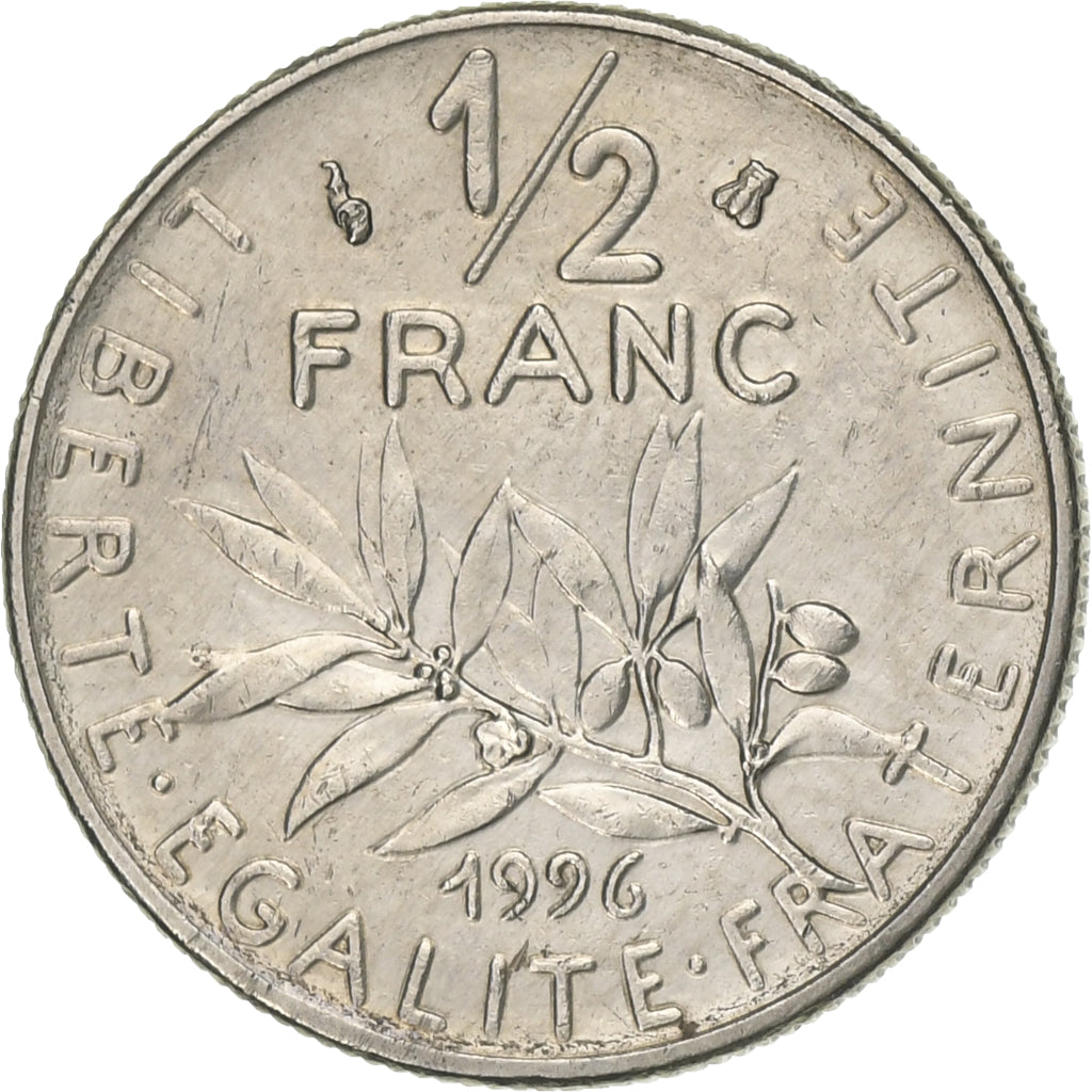 Frankreich, 1/2 Franc, Semeuse, 1996, Paris, Nickel, VZ, Gadoury:429, KM:931.1
