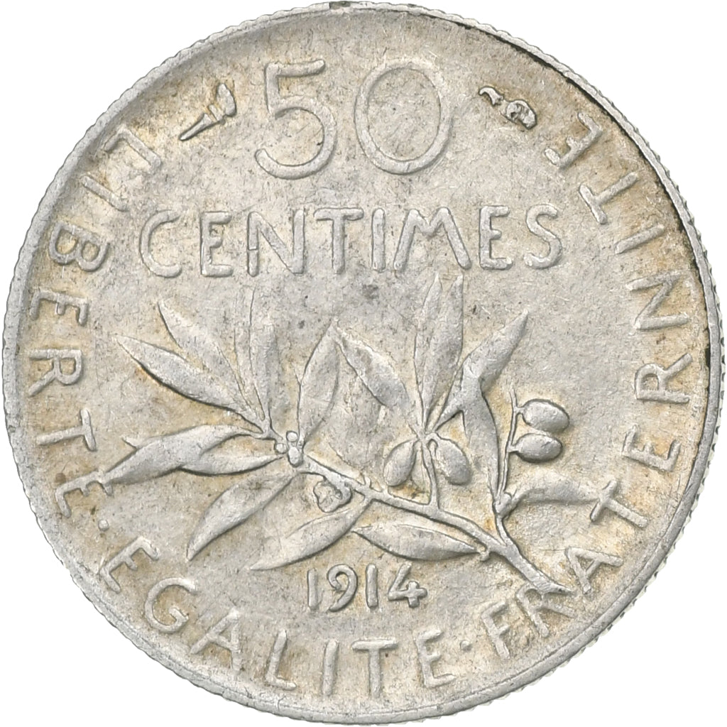 Frankreich, 50 Centimes, Semeuse, 1914, Paris, Silber, S+, Gadoury:420