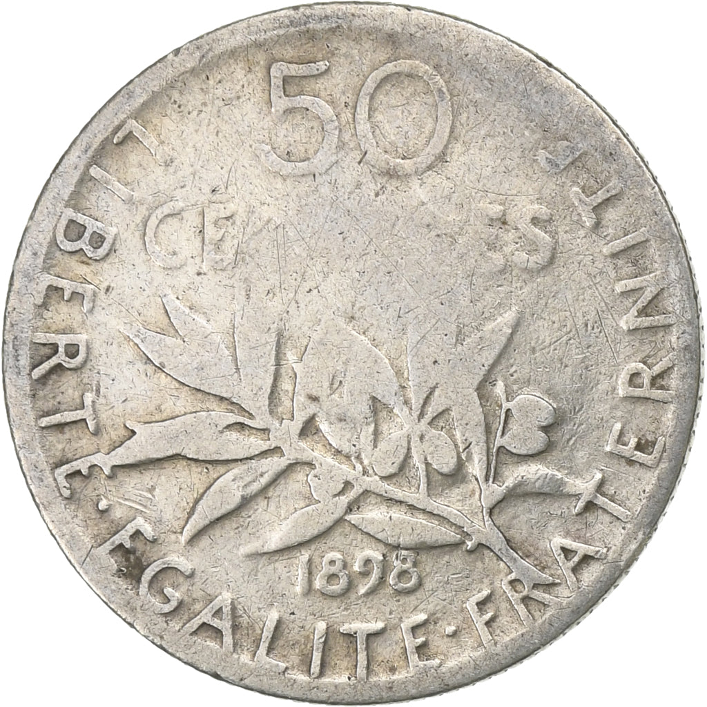 Frankreich, 50 Centimes, Semeuse, 1898, Paris, Silber, S, Gadoury:420