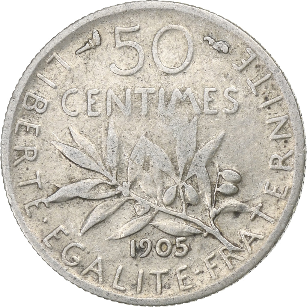 France, 50 Centimes, Semeuse, 1905, Paris, Argent, TB, Gadoury:420