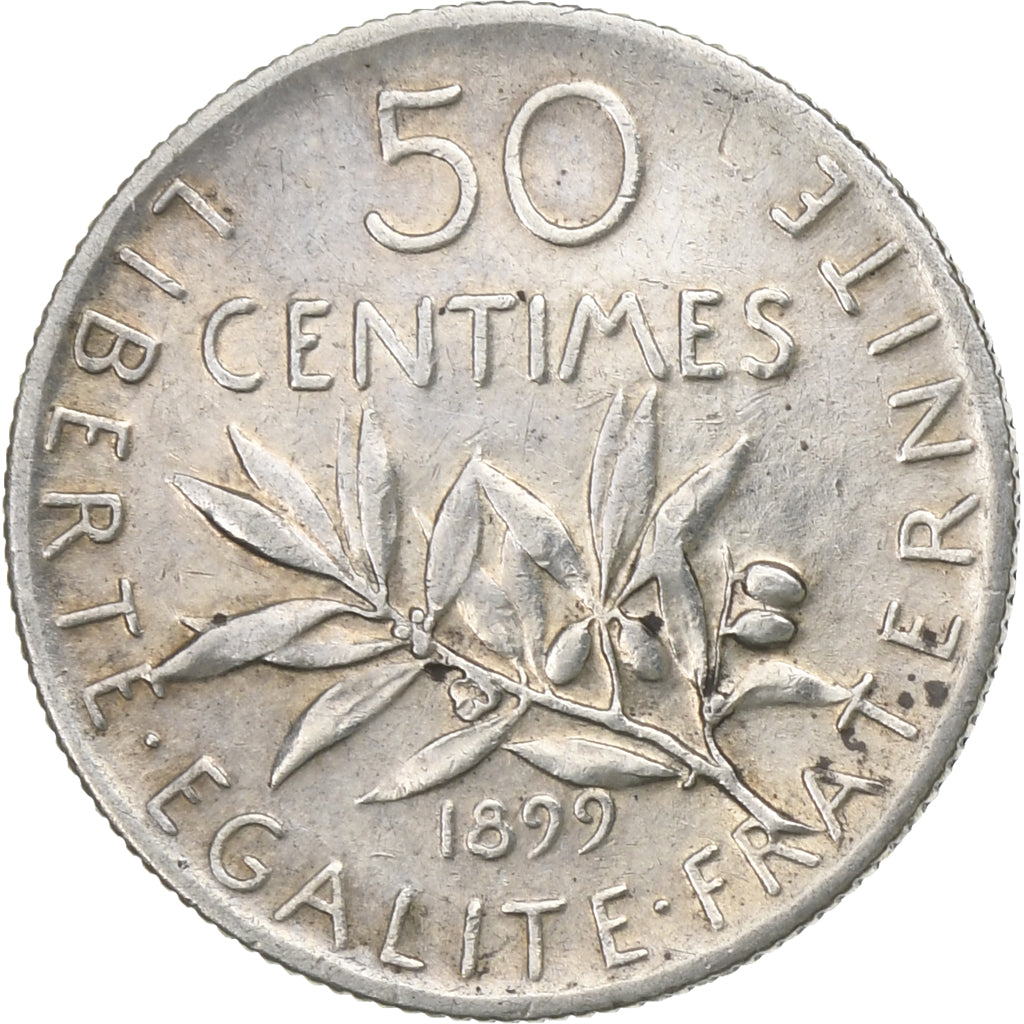 Frankreich, 50 Centimes, Semeuse, 1899, Paris, Silber, SS+, Gadoury:420