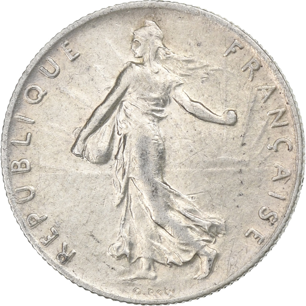 France, 50 Centimes, Semeuse, 1917, Paris, Silver, AU(50-53), Gadoury:420