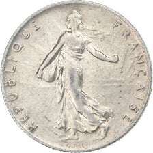 France, 50 Centimes, Semeuse, 1917, Paris, Silver, AU(50-53), Gadoury:420