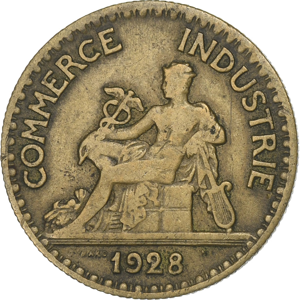 Frankreich, 50 Centimes, Chambre de commerce, 1928, Aluminum-Bronze, SS, KM:884