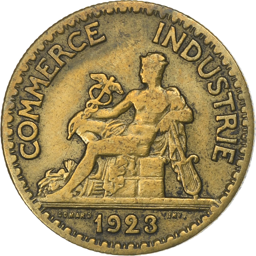 Frankreich, 50 Centimes, Chambre de commerce, 1923, Aluminum-Bronze, SS, KM:884