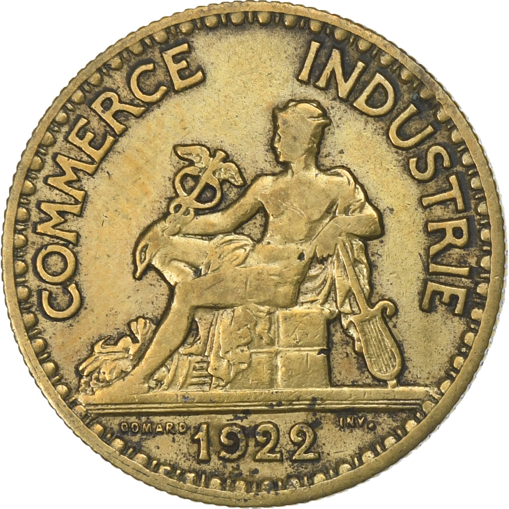 France, 50 Centimes, Chambre de commerce, 1922, Aluminum-Bronze, EF(40-45)